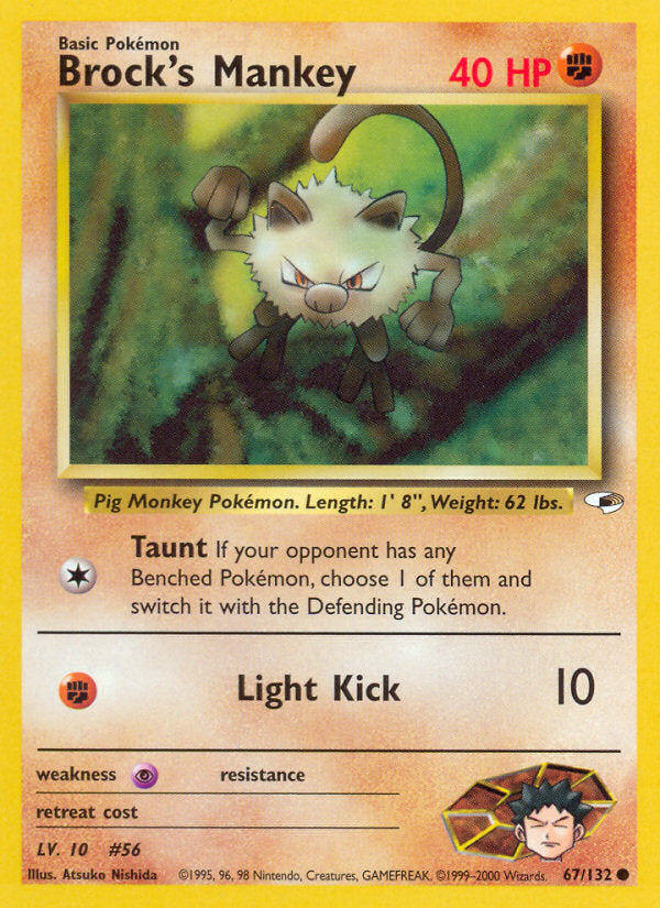 Gym Heroes Brock's Mankey #67/132 unlimited